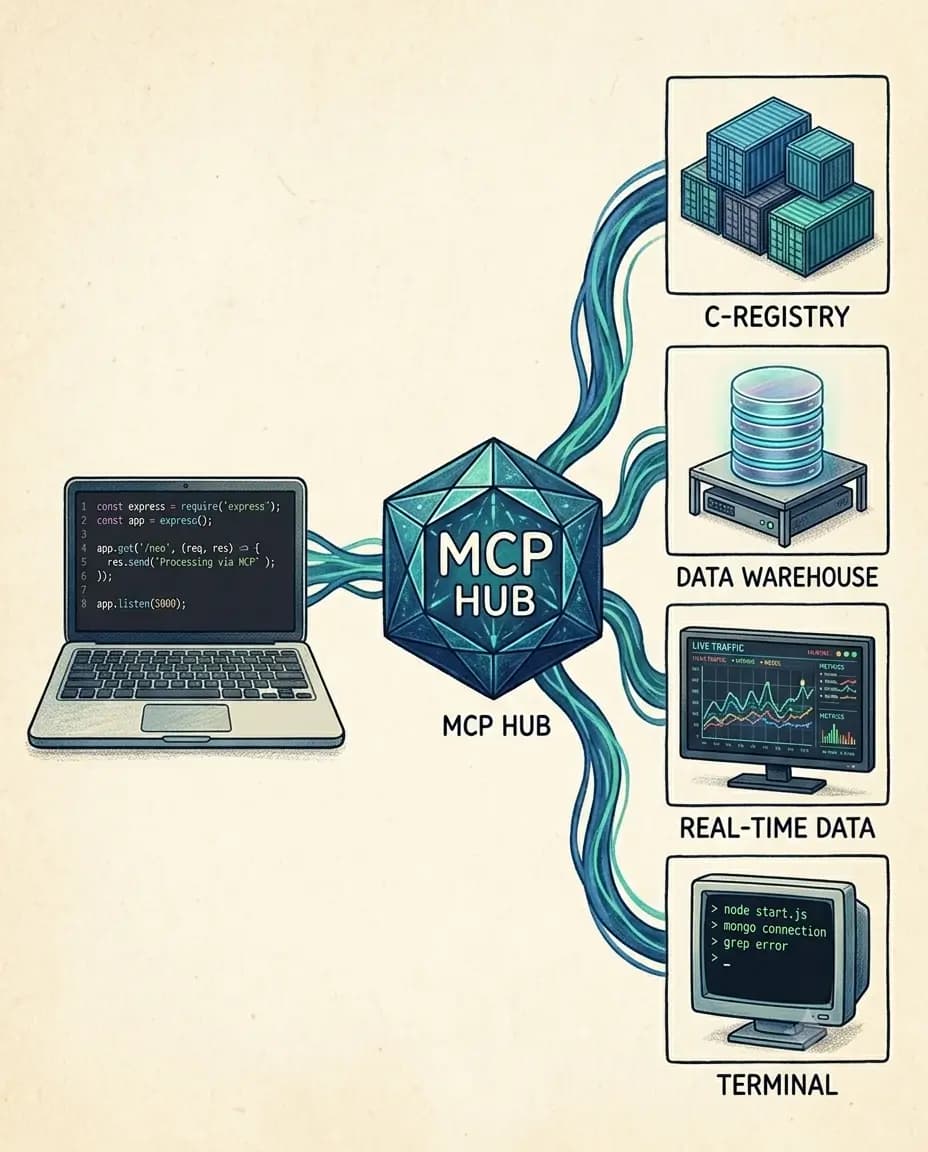 MCP (پروتکل زمینه مدل) چیست؟ چرا آینده برنامه‌نویسی هوش مصنوعی را متحول می‌کند